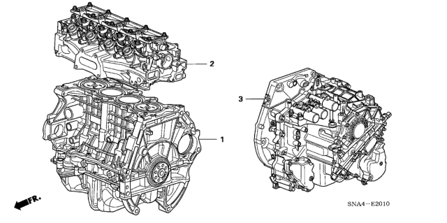 2006 Honda Civic Engine Assy. - Transmission Assy. (1.8L) Diagram