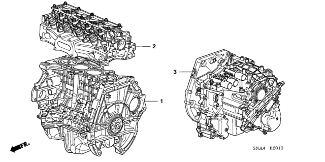 2008 Honda Civic Engine Assy. - Transmission Assy. (1.8L) Diagram