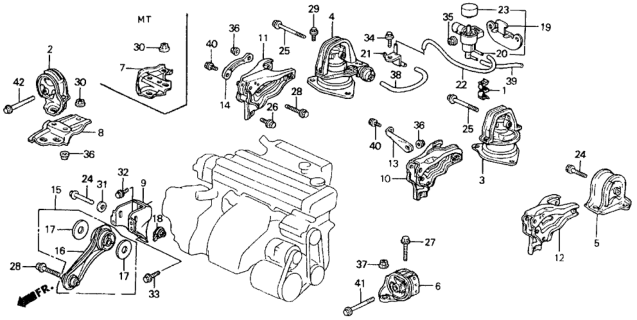 1992 Honda Accord Engine Mount Diagram