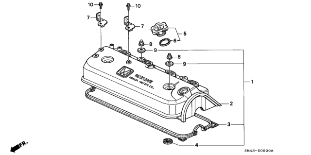 1990 Honda Accord Cylinder Head Cover Diagram