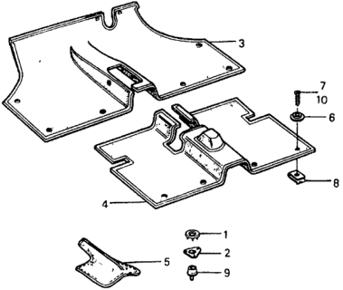1978 Honda Civic Floor Mat Diagram