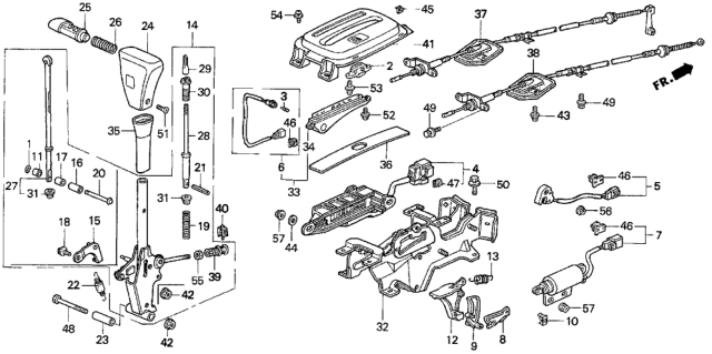 1995 Honda Prelude Select Lever Diagram