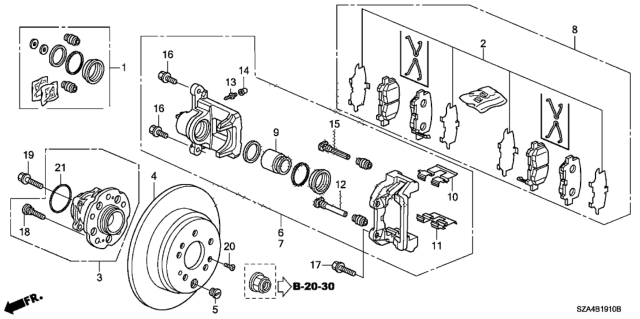 2009 Honda Pilot Rear Brake Diagram