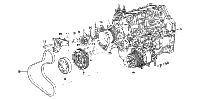 2013 Honda CR-Z Supercharger (105MM Pulley) Diagram for 17800-F27S-A00