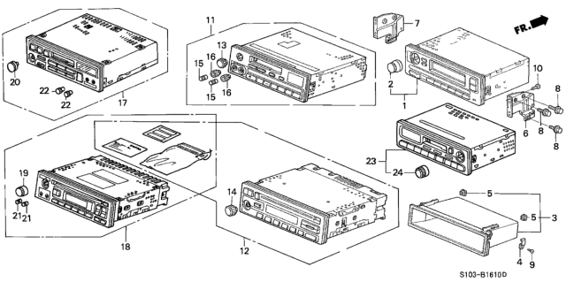 1999 Honda CR-V 5 Door LX (4WD) KA 5MT Radio Diagram