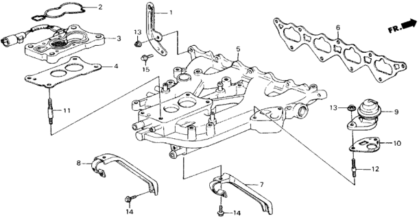 1989 Honda Accord 2 Door DX KA 5MT Intake Manifold Diagram
