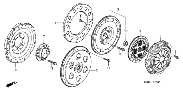 2003 Honda Civic 4 Door MX (HYBRID) KL CVT Flywheel Diagram