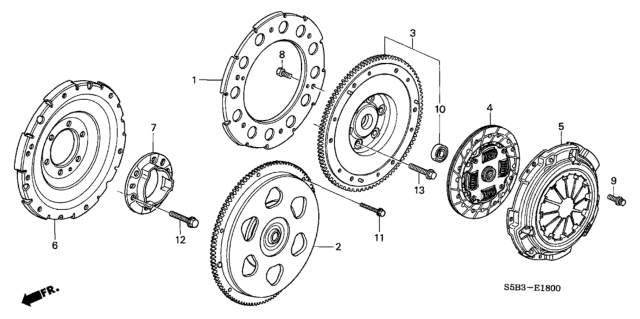 2005 Honda Civic Disk, FRiction Diagram for 22200-PZA-005