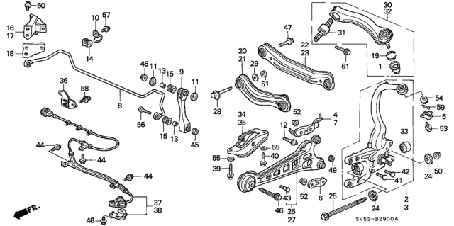 1997 Honda Accord Rear Lower Arm Diagram