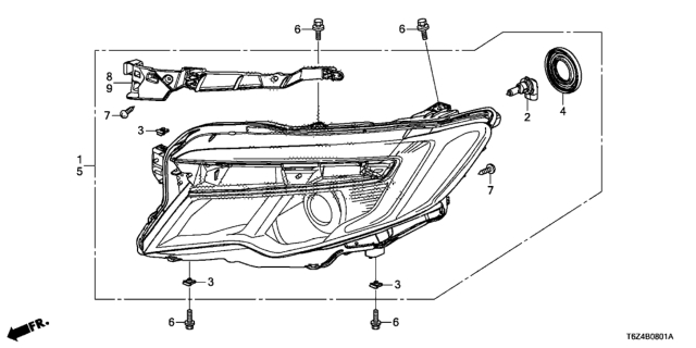 2020 Honda Ridgeline Headlight (Led) Diagram