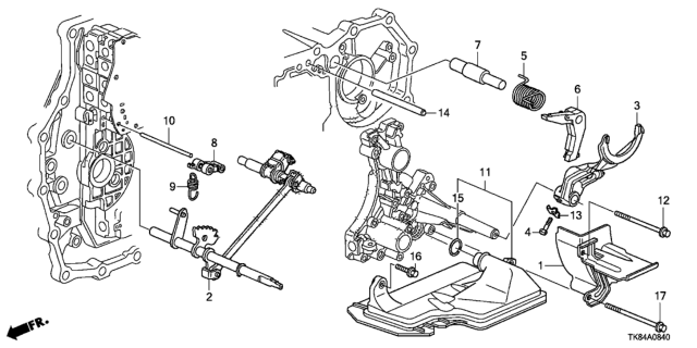2012 Honda Odyssey 5 Door LX KA 5AT AT Top Accumulator Body Diagram