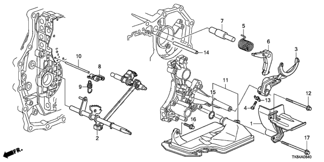 2012 Honda Odyssey AT Top Accumulator Body Diagram