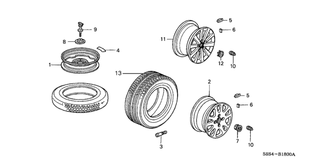 2002 Honda Civic Wheel Diagram