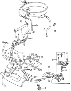 1981 Honda Civic 3 Door ** (1500) KL HMT Tubing Diagram