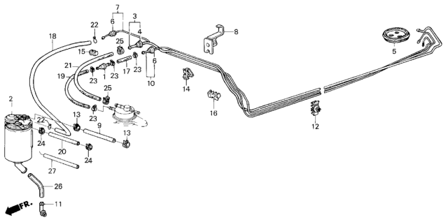 1984 Honda Civic Pipe, Fuel Return Diagram for 17740-SB3-020