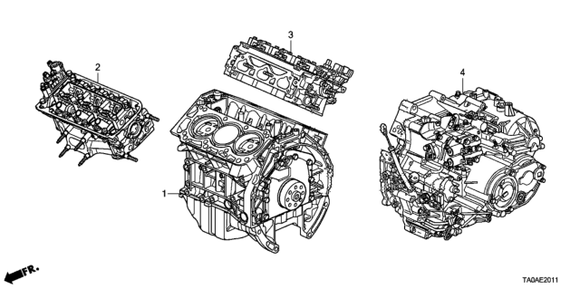 2012 Honda Accord Engine Assy. - Transmission Assy. (V6) Diagram