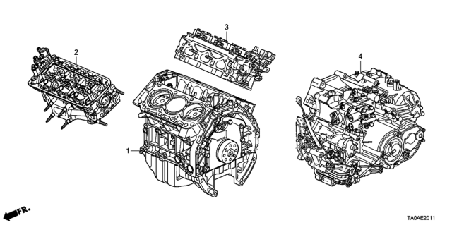 2012 Honda Accord Transmission Assembly Diagram for 20021-R79-A50