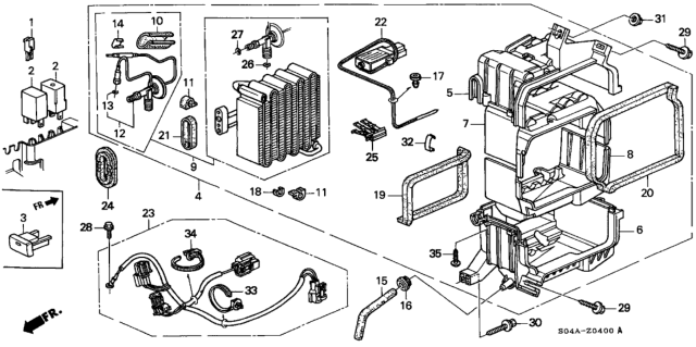 1998 Honda Civic A/C Unit Diagram 1