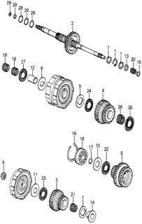 1984 Honda Accord AT Mainshaft Diagram