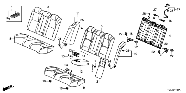 2018 Honda Accord Cover, Rear Seat-Back Trim (Deep Black) Diagram for 82121-TVC-A01ZA