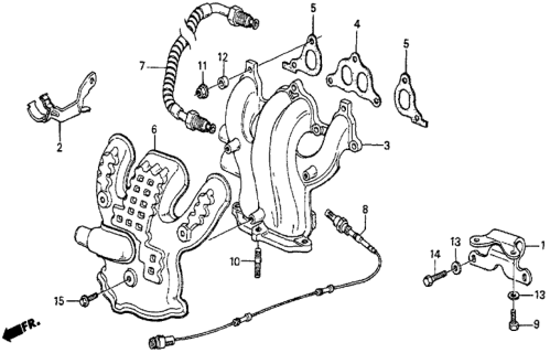 1986 Honda Prelude Sensor, Oxygen (Ngk) Diagram for 36531-PC7-682