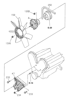 1999 Honda Passport Bolt, Fan Bracket Diagram for 8-97182-861-1