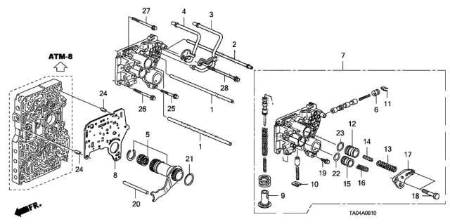 2008 Honda Accord AT Regulator Body (L4) Diagram