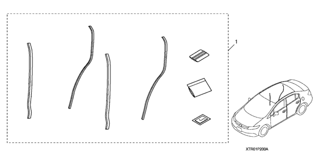 2013 Honda Civic Door Edge Film Diagram