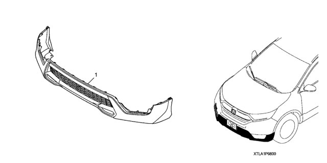 2019 Honda CR-V 5 Door EX (AWD/INDIANA) KA CVT Aero Bumper - Front Diagram