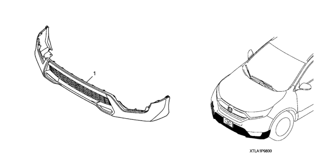 2017 Honda CR-V Aero Bumper - Front Diagram