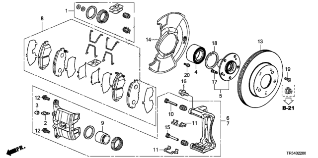 2014 Honda Civic Disk, Front Brake (15 Diagram for 45251-SMG-G11