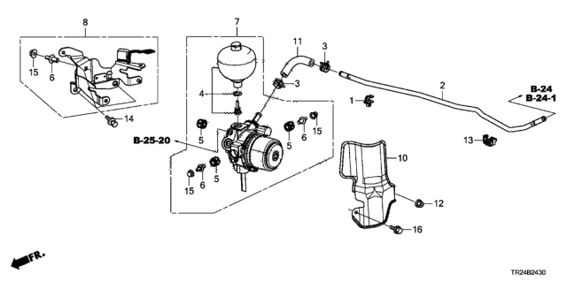 2015 Honda Civic 4 Door MX (HYBRID NV LE HS) KA CVT Brake Power Unit Diagram