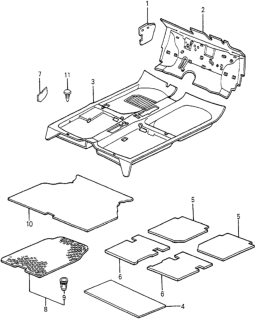 1983 Honda Accord Insulator, Dashboard (Lower) Diagram for 65841-SA5-671