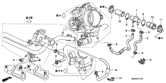 2003 Honda CR-V Water Hose Diagram