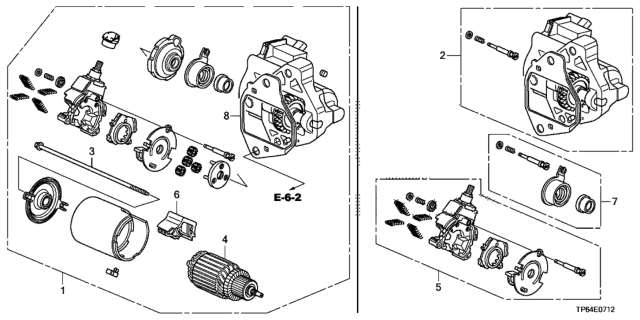 2013 Honda Crosstour 5 Door EXL (4WD) KA 6AT Starter Motor (Mitsuba) (V6) Diagram