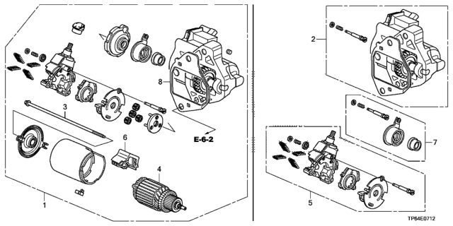 2015 Honda Crosstour Starter Motor (Mitsuba) (V6) Diagram