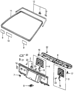 1984 Honda Accord Tailgate Lining Diagram