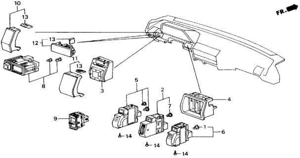 1989 Honda Accord 2 Door SEI KA 5MT Switch Diagram