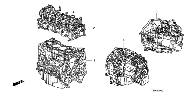 2008 Honda Accord General Assembly, Cylinder Head Diagram for 10003-R44-A01