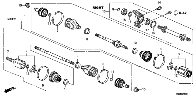 2014 Honda Civic Driveshaft - Half Shaft (1.8L) Diagram