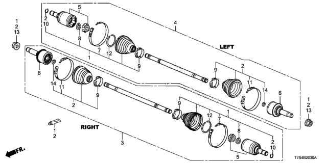 2018 Honda HR-V Rear Driveshaft Diagram