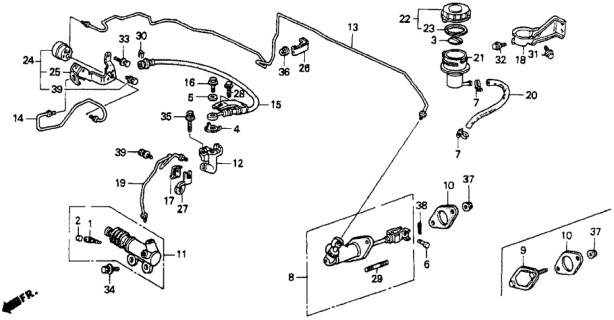 1993 Honda Accord Clutch Master Cylinder Diagram