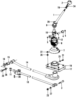 1976 Honda Civic 2 Door ** (1200) ** 4MT Shift Lever Diagram