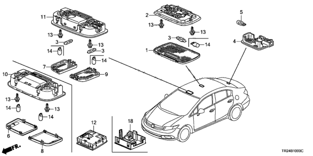 2015 Honda Civic Interior Light Diagram