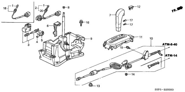 2004 Honda Civic Escutcheon, Console (Magnum Silver Metallic) Diagram for 54710-S5P-A84ZA