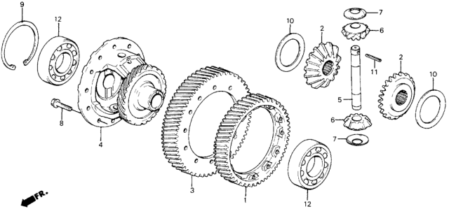 1991 Honda Civic Gear, Final Driven Diagram for 41233-PH8-900