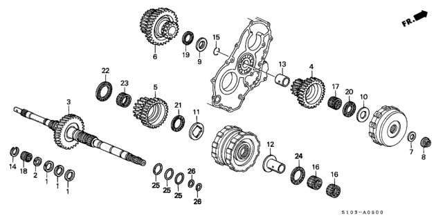 2000 Honda CR-V AT Mainshaft Diagram