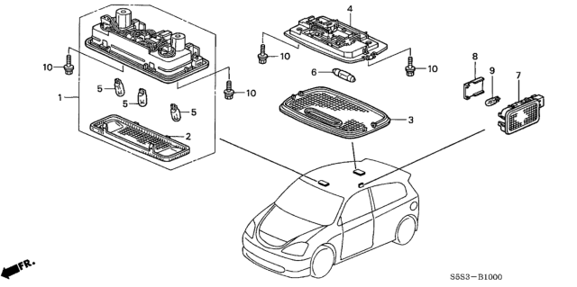 2005 Honda Civic Lens Diagram for 34261-S6D-E01