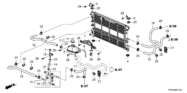 2019 Honda Clarity Plug-In Hybrid Tube, Overflow Diagram for 1J162-5WJ-A00