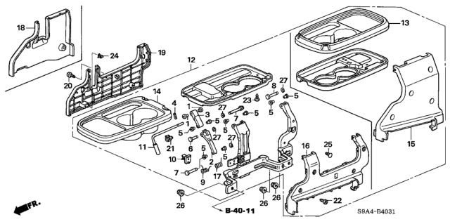 2005 Honda CR-V Center Table Diagram